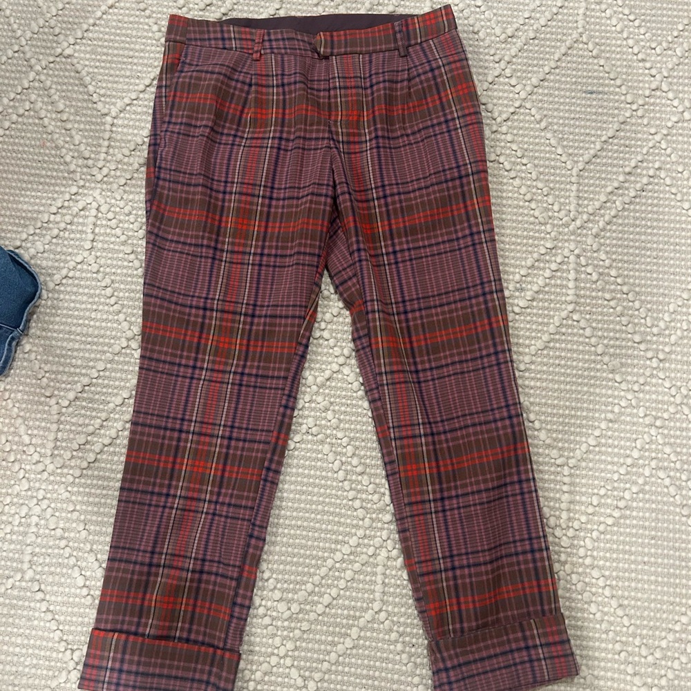 Free People all for me plaid pants size 8